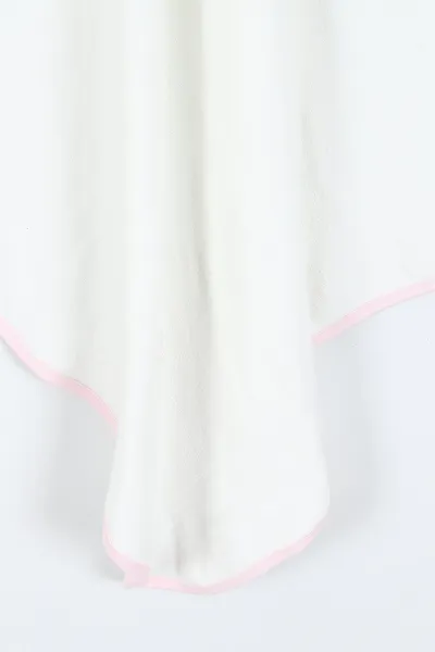 Pembe Beyaz  (En:78 cm Boy:87 cm) Fisto Nakışlı Bebek Havlu Takım 375872