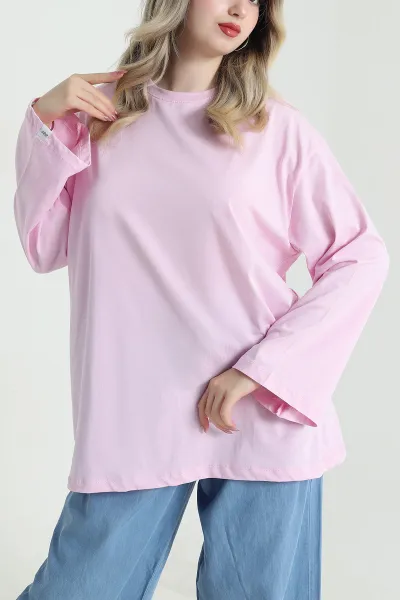 Pembe Bisiklet Yaka Kadın Tunik 478115