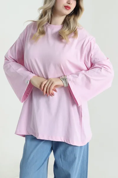 Pembe Bisiklet Yaka Kadın Tunik 478115