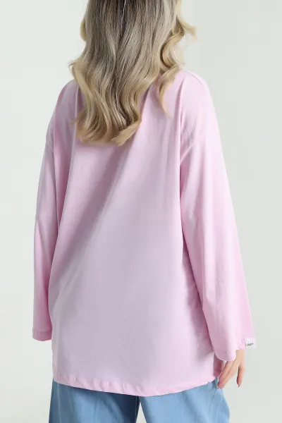 Pembe Bisiklet Yaka Kadın Tunik 478115