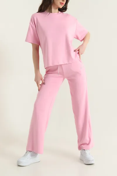 Pembe Bisiklet Yaka Oysho Kadın İkili Takım 435520