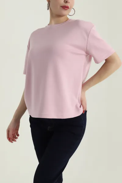 Pembe Bisiklet Yaka Oysho Kadın Tişört 428175