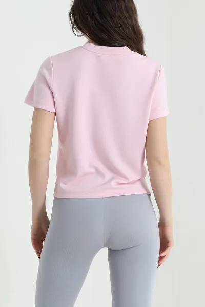 Pembe Bisiklet Yaka Oysho Kadın Tişört 437273