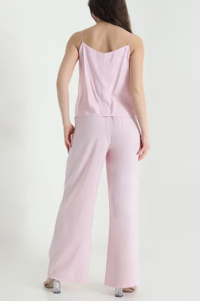 Pembe Bluz Pantolon Modal Kadın İkili Takım 454828
