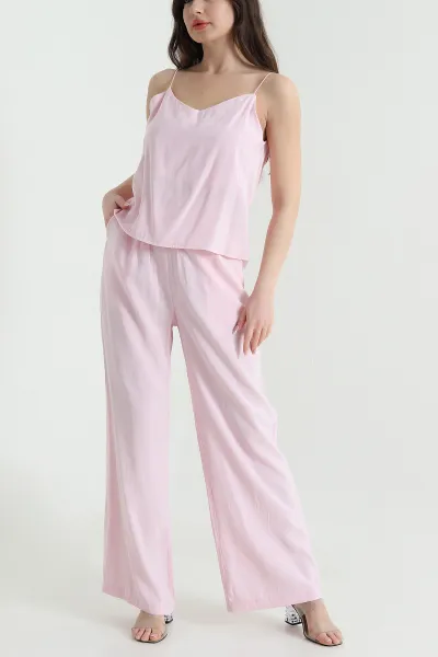 Pembe Bluz Pantolon Modal Kadın İkili Takım 454828