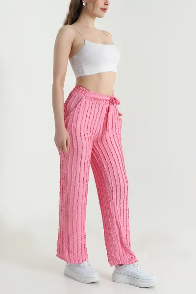 Pembe Bol Paça Toscana Kadın Pantolon 469937