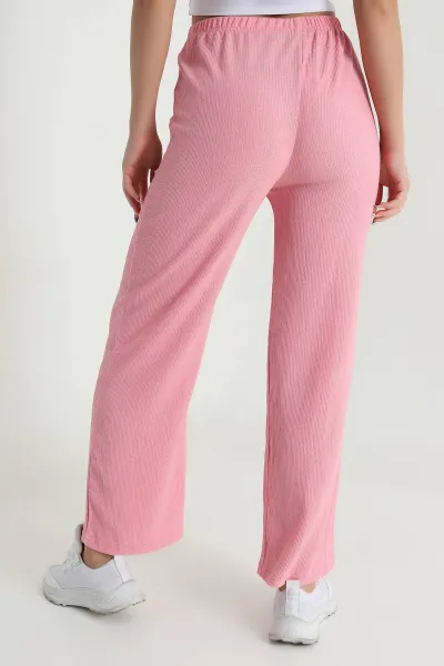Pembe Bürümcük Cepsiz Kadın Pantolon 469948