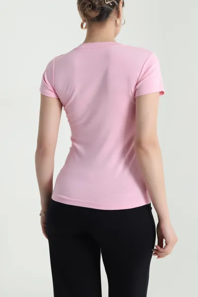 Pembe Buzzy Likralı Kadın Body Bluz 478330