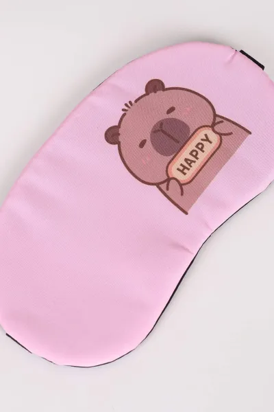 Pembe Capybara Baskılı Göz&Uyku Bandı 479202