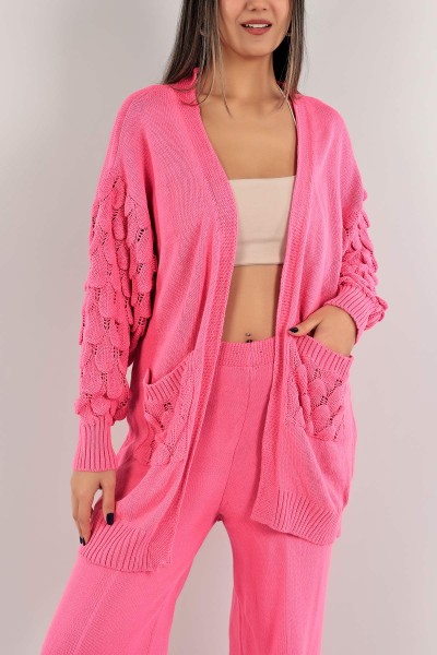 Pembe Cepli Bayan Triko Hırka 139254