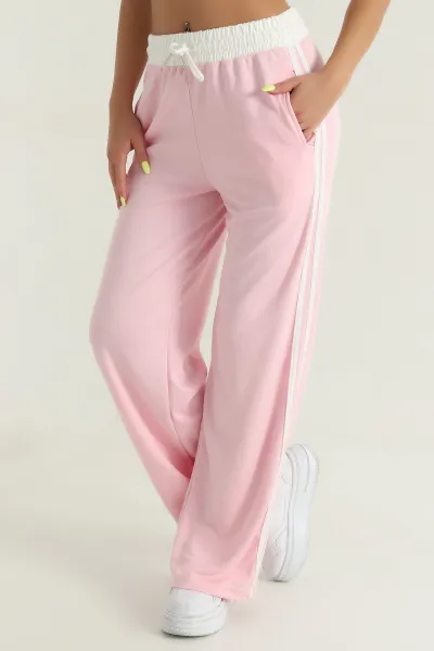 Pembe Cepli Bel Lastikli Modal Kadın Pantolon 391133
