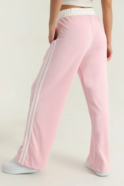 Pembe Cepli Bel Lastikli Modal Kadın Pantolon 391133
