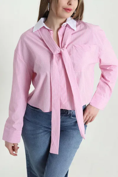 pembe-cepli-cizgili-poplin-kadin-gomlek-443484