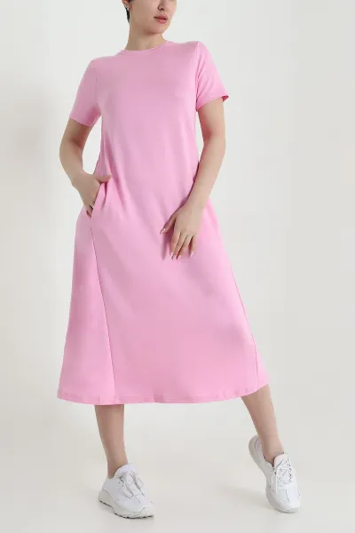 Pembe Cepli Kristal Kadın Elbise 461304