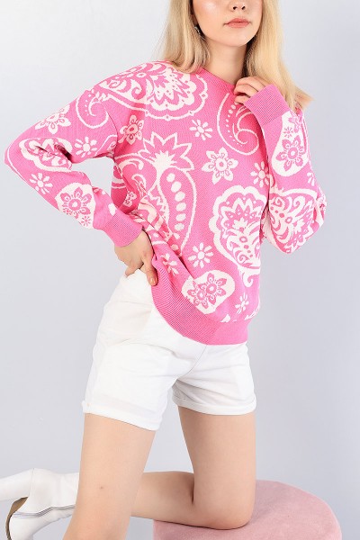 pembe-cicek-desen-bayan-triko-kazak-77213