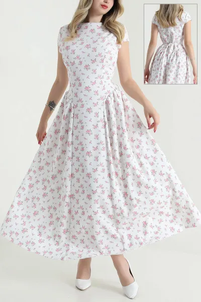 pembe-cicekli-fermuarli-dabil-kadin-elbise-476520
