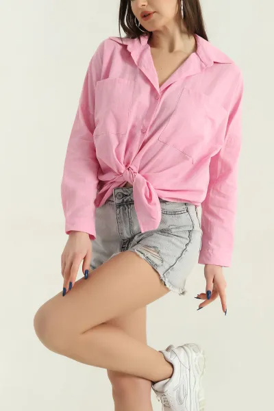 pembe-cift-cep-oversize-keten-gomlek-336981