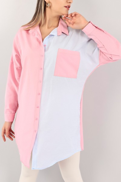 pembe-cift-renk-cepli-poplin-gomlek-tunik-111013