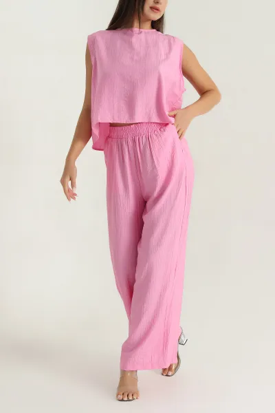 Pembe Çilek Kumaş Kadın İkili Takım 382727