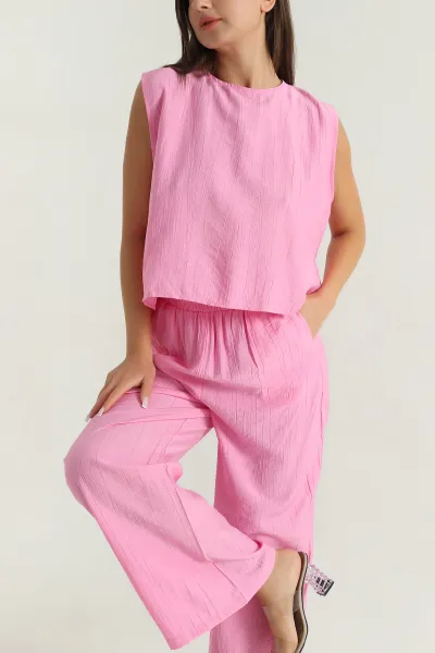 Pembe Çilek Kumaş Kadın İkili Takım 382727