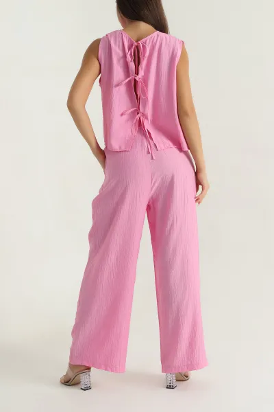 Pembe Çilek Kumaş Kadın İkili Takım 382727
