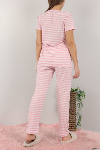 Pembe Çizgili Bayan Pijama Takımı 155546