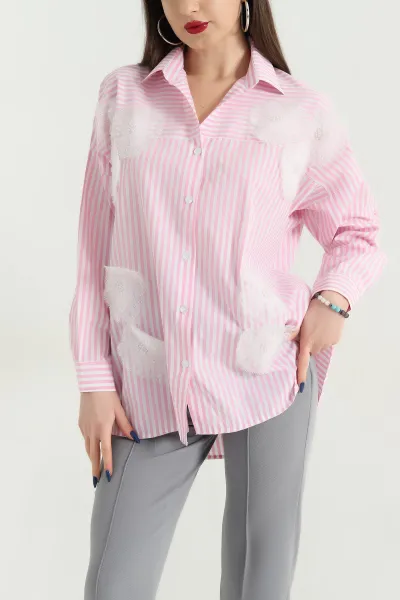 pembe-cizgili-cicek-detay-poplin-bayan-gomlek-337967