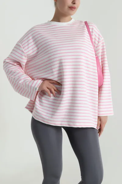 Pembe Çizgili Oysho Kadın Tunik 487495
