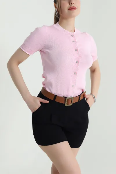 Pembe Çoban Dikiş Kadın Polyemid Bluz 466066