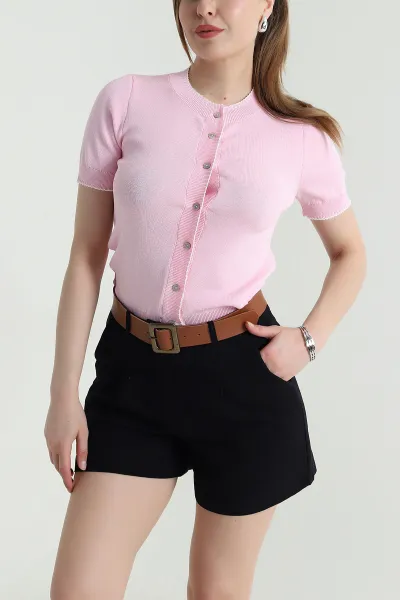Pembe Çoban Dikiş Kadın Polyemid Bluz 466066