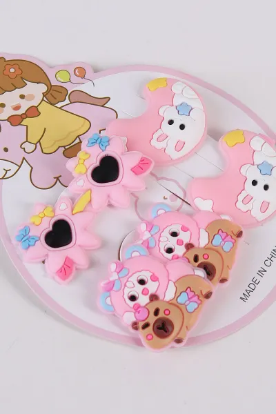 Pembe Çoklu Figürlü Kız Çocuk Toka Seti 487478