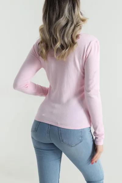 Pembe Cospan Atlet Dantelli Düğmeli Kadın Hırka 485353