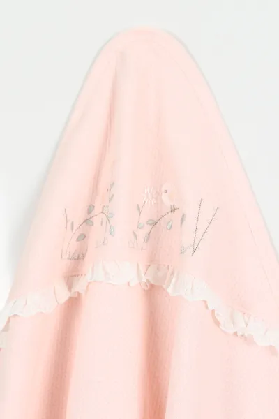 Pembe Dalda Kuş Nakışlı 3'lü Bebek Alt Açma Seti 424689