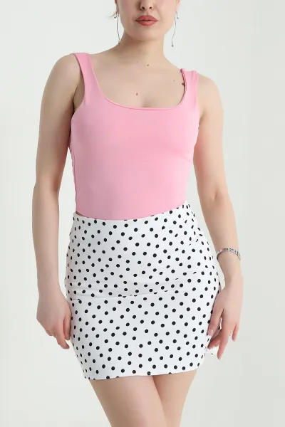 Pembe Dalgıç Kumaş Kadın Zıbın Bluz 454633