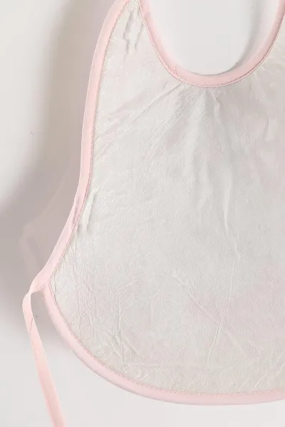 Pembe Dans Eden Ayı Desenli Sıvı Geçirmez  Bebek Mama   Önlüğü 456254