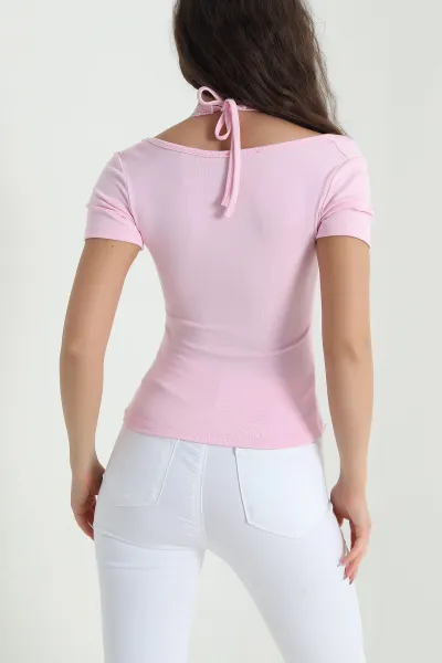 Pembe Dantelli Buzzy Kadın Bluz 461814
