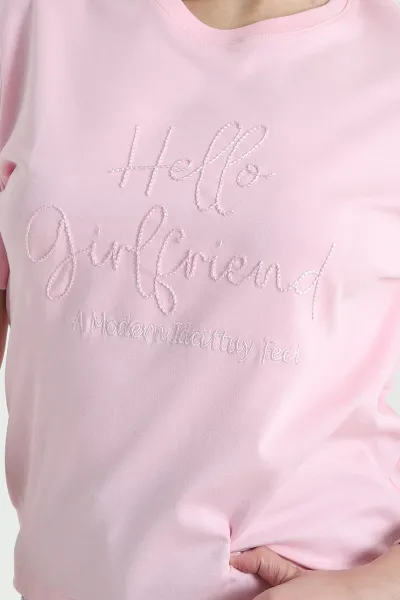 Pembe Dantelli İnterlok Kadın Bluz 457620
