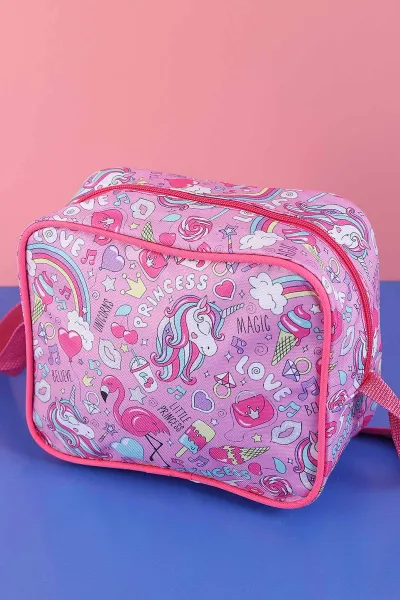Pembe Desenli Beslenme Çantalı İkili Sırt Çantası Seti 288980