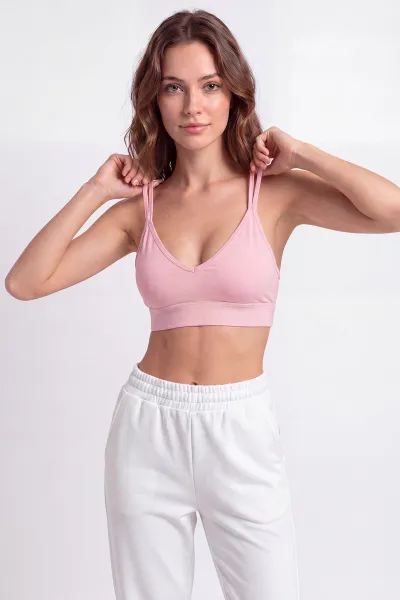 Pembe Destekli Çapraz Askılı Kadın Büstiyer 452297