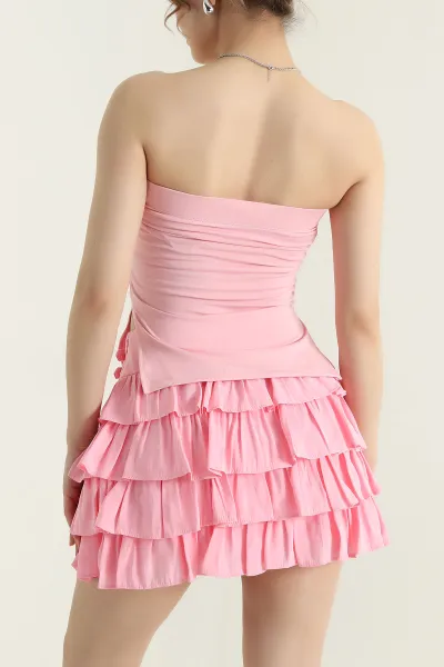 Pembe Destekli Scuba Kadın Üst 434672
