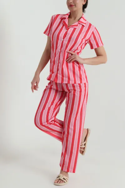 Pembe Digital Baskılı Kadın Pijama Takımı 459203