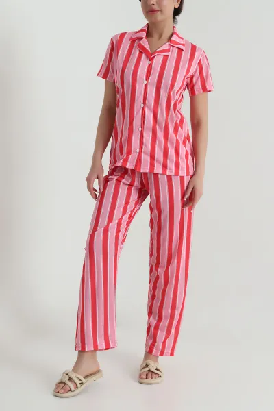 Pembe Digital Baskılı Kadın Pijama Takımı 459203