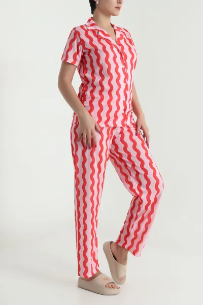 Pembe Digital Baskılı Kadın Pijama Takımı 478598