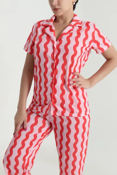 Pembe Digital Baskılı Kadın Pijama Takımı 478598