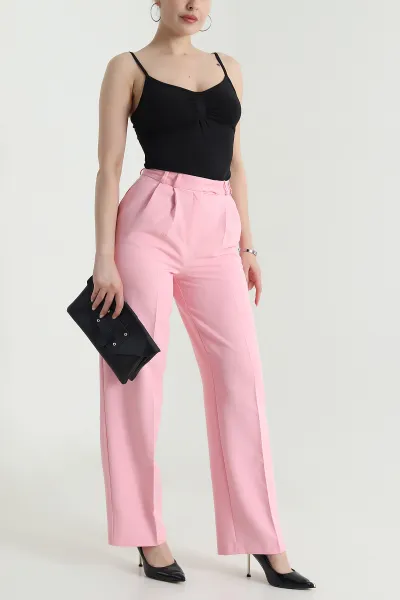 Pembe Double Kumaş Palazzo Kadın Pantolon 474448