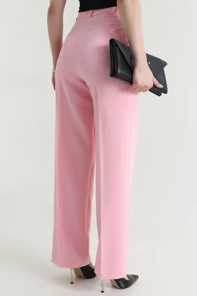 Pembe Double Kumaş Palazzo Kadın Pantolon 474448
