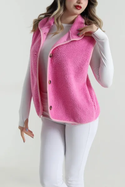 pembe-dugmeli-teddy-kadin-yelek-496929