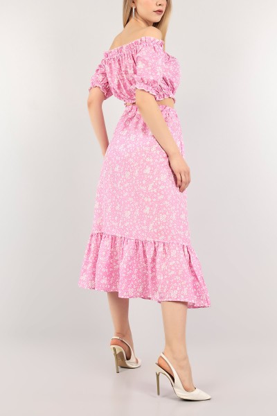 Pembe Etek Bluz Dokuma İkili Takım 110334