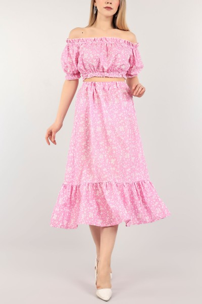 Pembe Etek Bluz Dokuma İkili Takım 110334