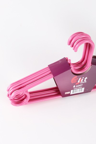 Pembe.6'lı Plastik Elbise Askısı 222680